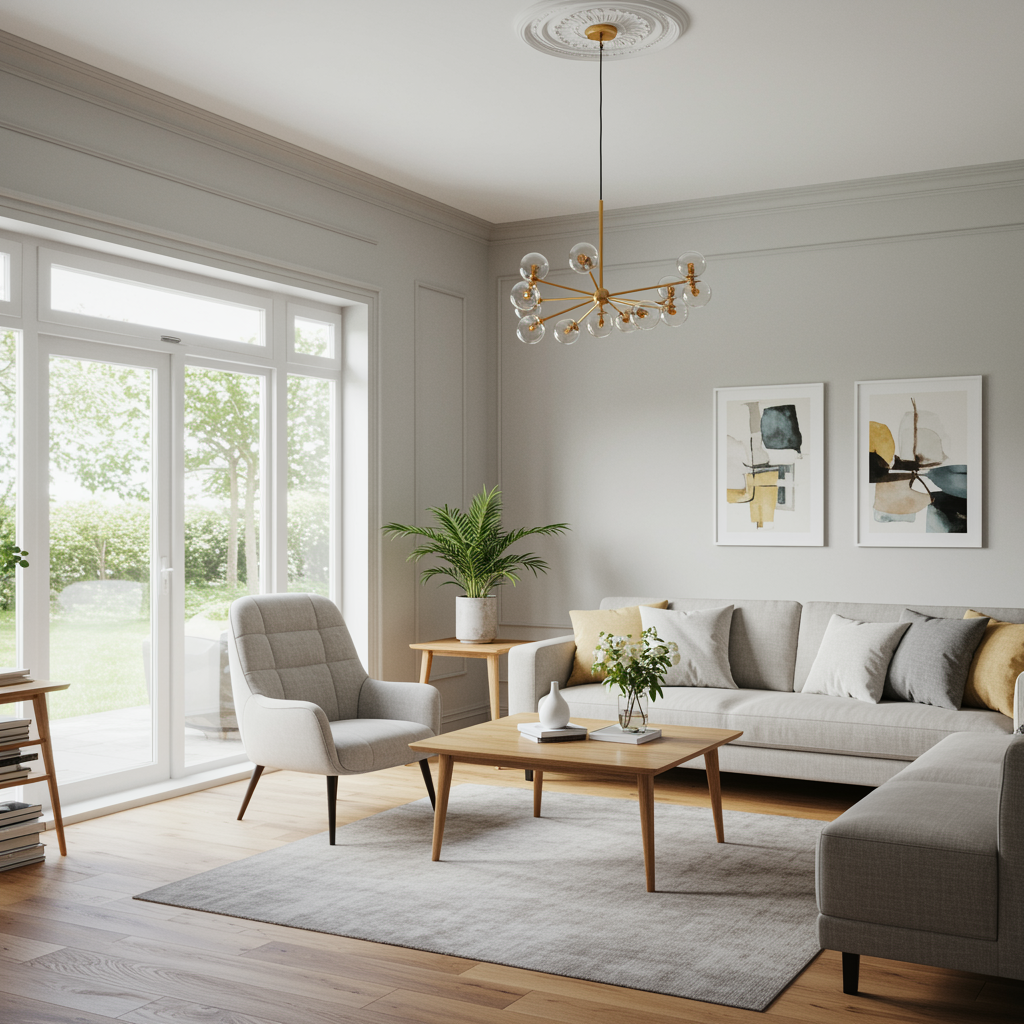 spacious living room with a newly built sunroom addition, showcasing fresh flooring and modern finishes, ideal for home construction and renovation projects